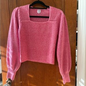 Cake For Dinner Pink Ribbed Sweater - Large